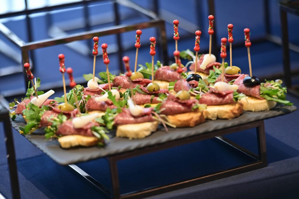 a tray of food on a table
