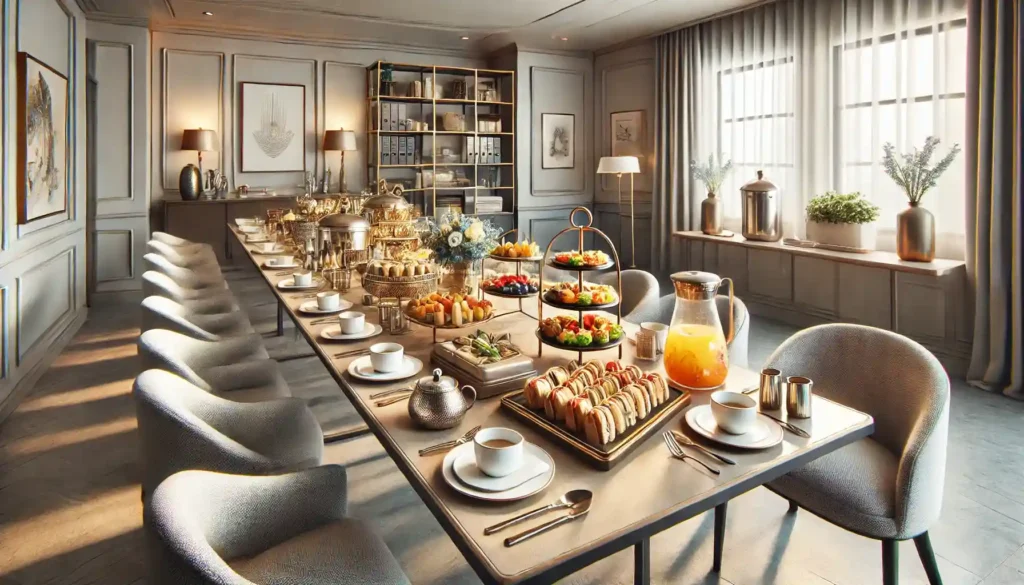 vergadering in combinatie met catering